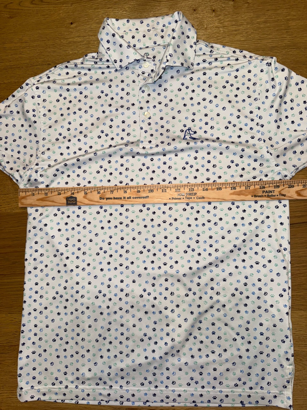 Rhoback | Multi-color Paw Print on White Polo | Size S - Picture 7 of 8